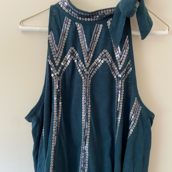 Free People Glitter City - tie mock neck tank top - Picture 3 of 8